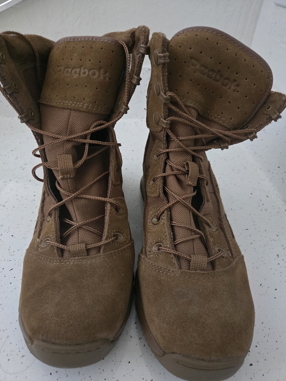 Reebok Work Men's 8" Hyper Velocity  Brown Military Boot Size 8women Shoes - Picture 4 of 7